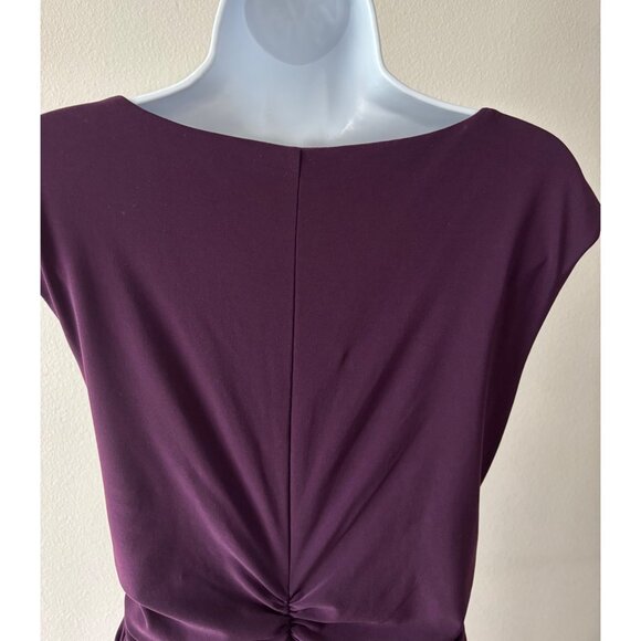 Lauren Ralph Lauren Dress 12 Ruched Draped Sheath V-Neck Cocktail Quiet Luxury - Picture 9 of 16